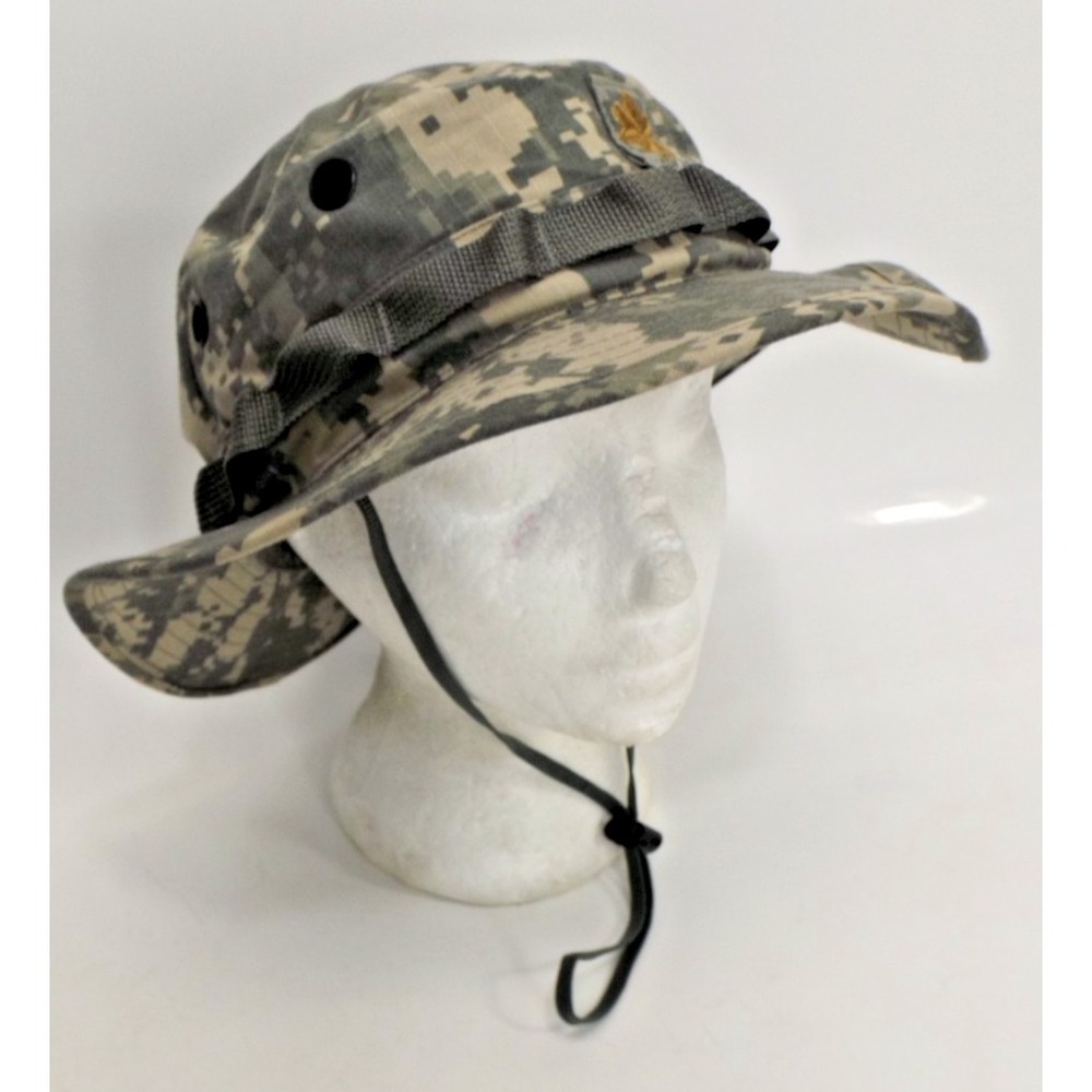 US Miltary Camo Boonie bucket Bush Hat Brim Chin strap - Size M - L